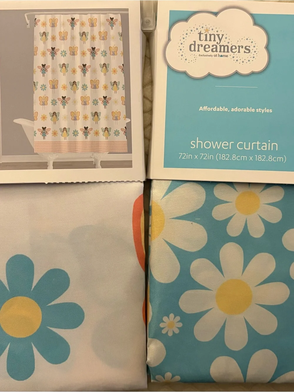 Dreamers  Shower Curtain Bundle (2) New Floral & Whimsical